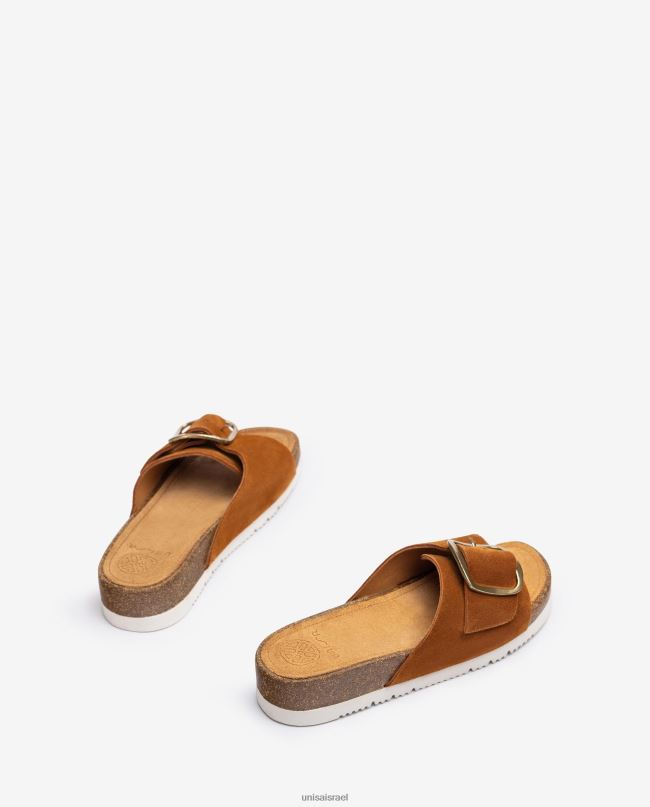 Unisa סנדל זמש עם אבזם חום נשים V2BP2325