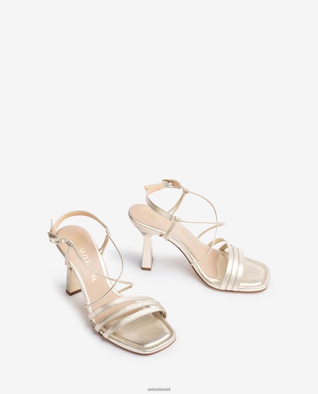 Unisa סנדלים עם רצועות אפקט מתכת אופנה נשים V2BP2359