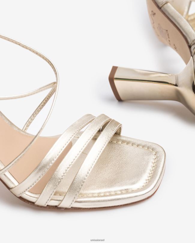 Unisa סנדלים עם רצועות אפקט מתכת אופנה נשים V2BP2359