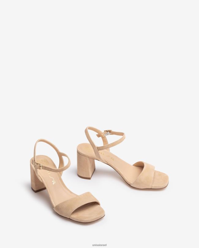 Unisa סנדל סוליה מרובעת בז' נשים V2BP235