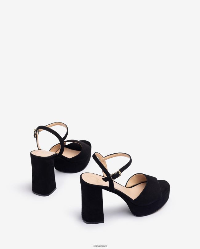 Unisa עקב גבוה וסנדל פלטפורמה שָׁחוֹר נשים V2BP2362