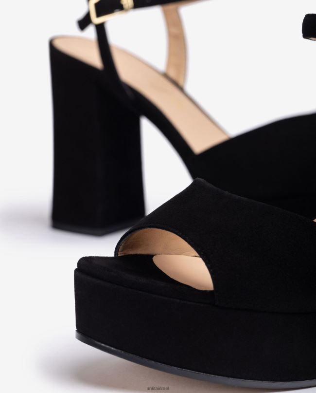Unisa עקב גבוה וסנדל פלטפורמה שָׁחוֹר נשים V2BP2362