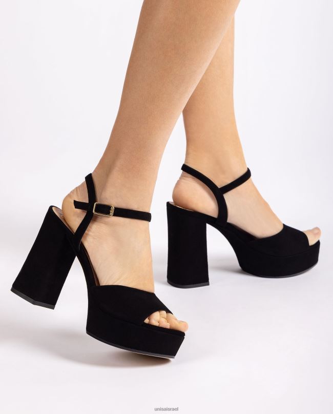 Unisa עקב גבוה וסנדל פלטפורמה שָׁחוֹר נשים V2BP2362