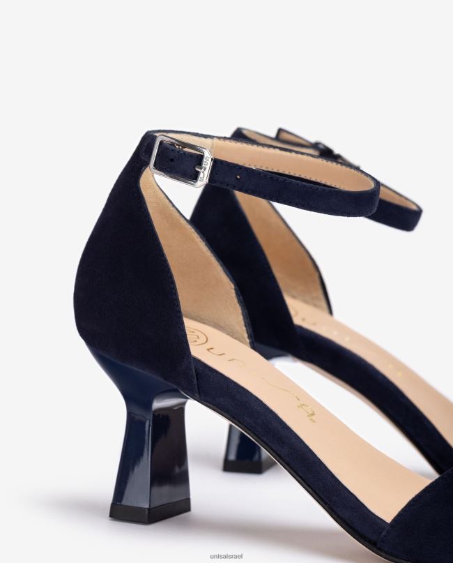 Unisa סנדל זמש עקב גיאומטרי כְּחוֹל נשים V2BP2364