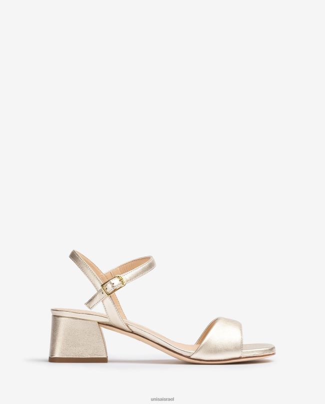 Unisa סנדל עם עקב רחב זהב נשים V2BP237