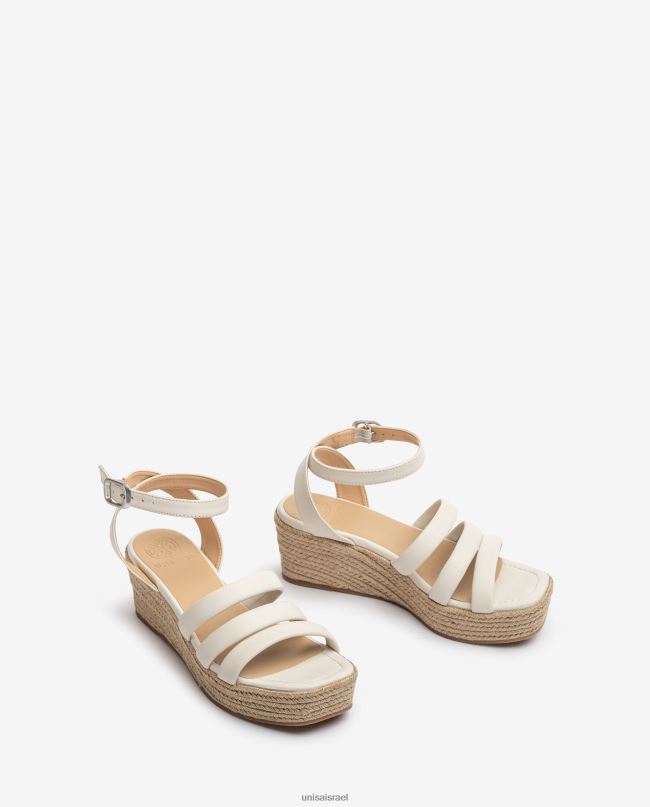 Unisa סנדלי רצועות עם בוהן מרובעת לבן נשים V2BP2370