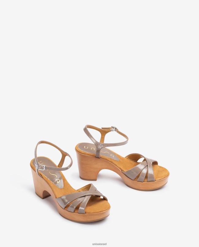Unisa סנדלי בלוק פטנטים חום נשים V2BP2373