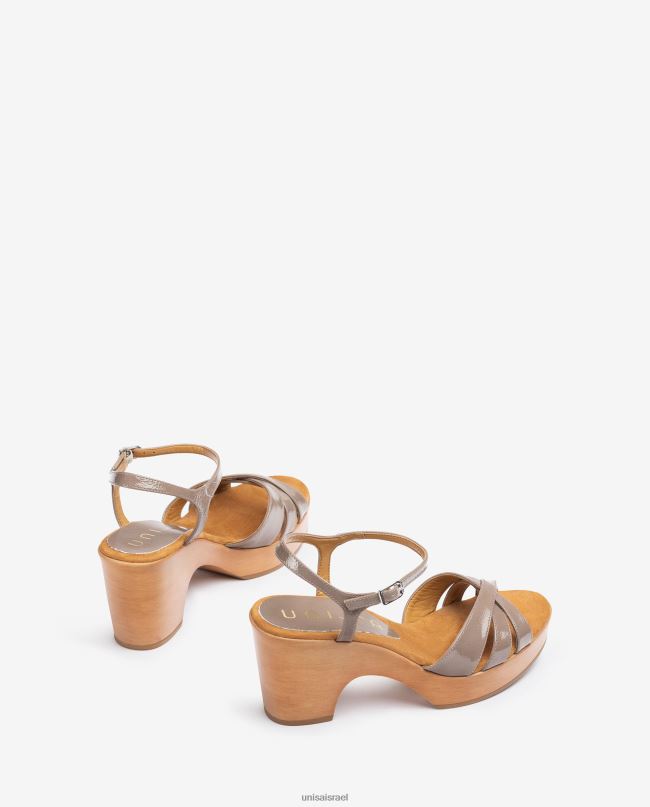 Unisa סנדלי בלוק פטנטים חום נשים V2BP2373