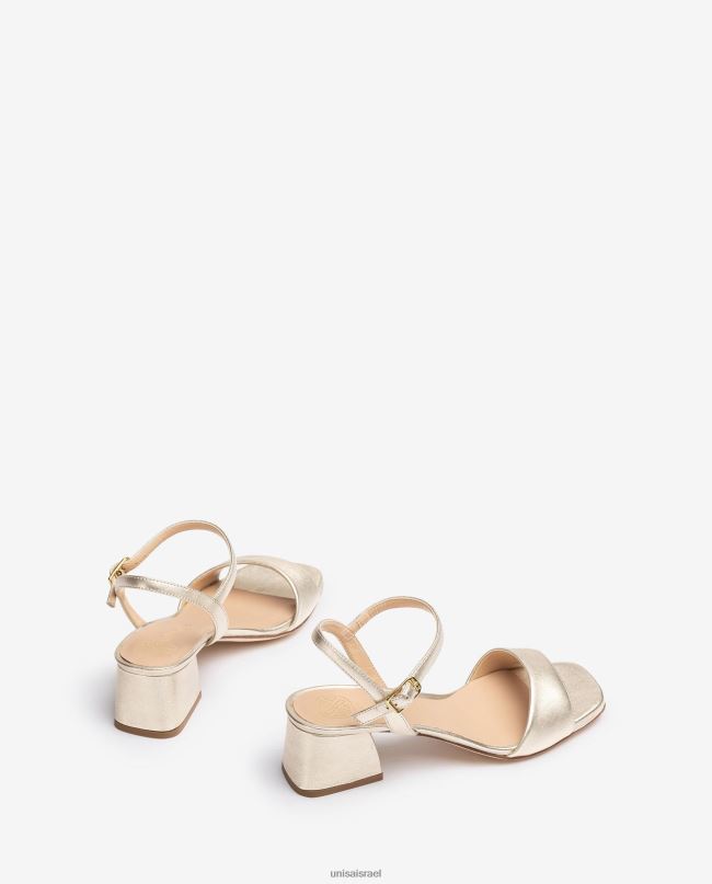 Unisa סנדל עם עקב רחב זהב נשים V2BP237