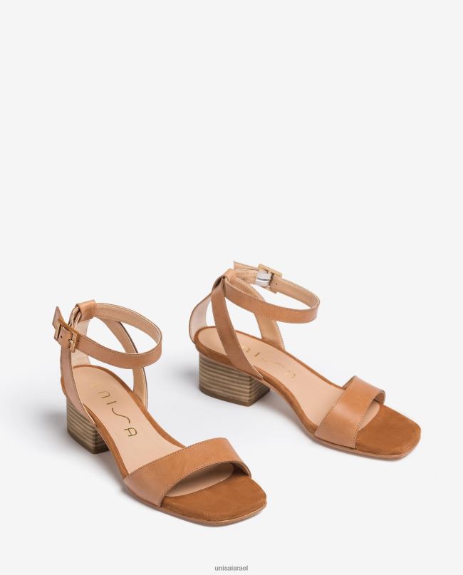 Unisa סנדלי עקב רחבים חום נשים V2BP2380