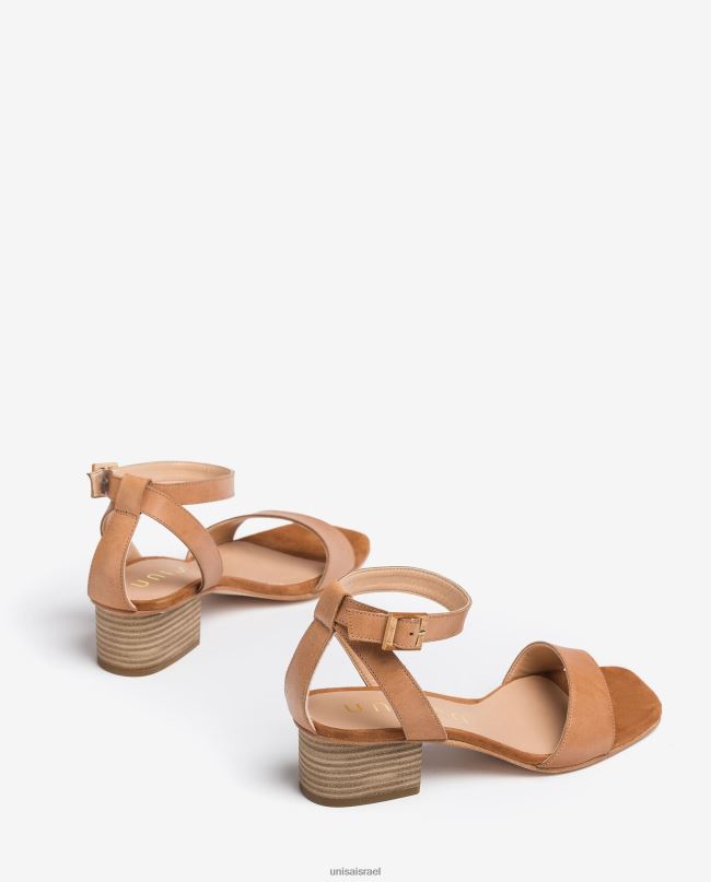 Unisa סנדלי עקב רחבים חום נשים V2BP2380