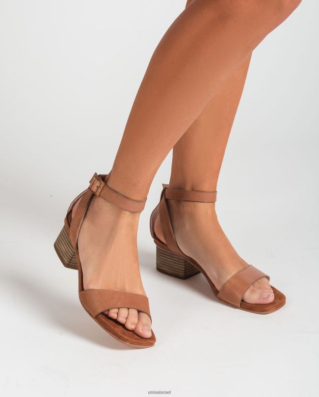 Unisa סנדלי עקב רחבים חום נשים V2BP2380