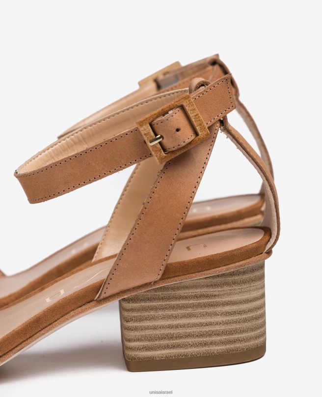 Unisa סנדלי עקב רחבים חום נשים V2BP2380
