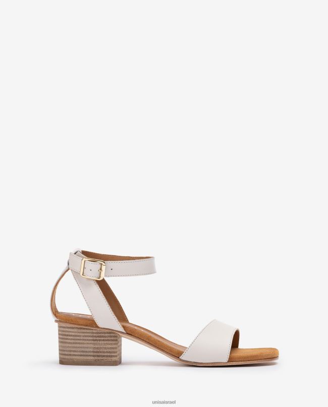 Unisa סנדלי עקב רחבים לבן נשים V2BP2382