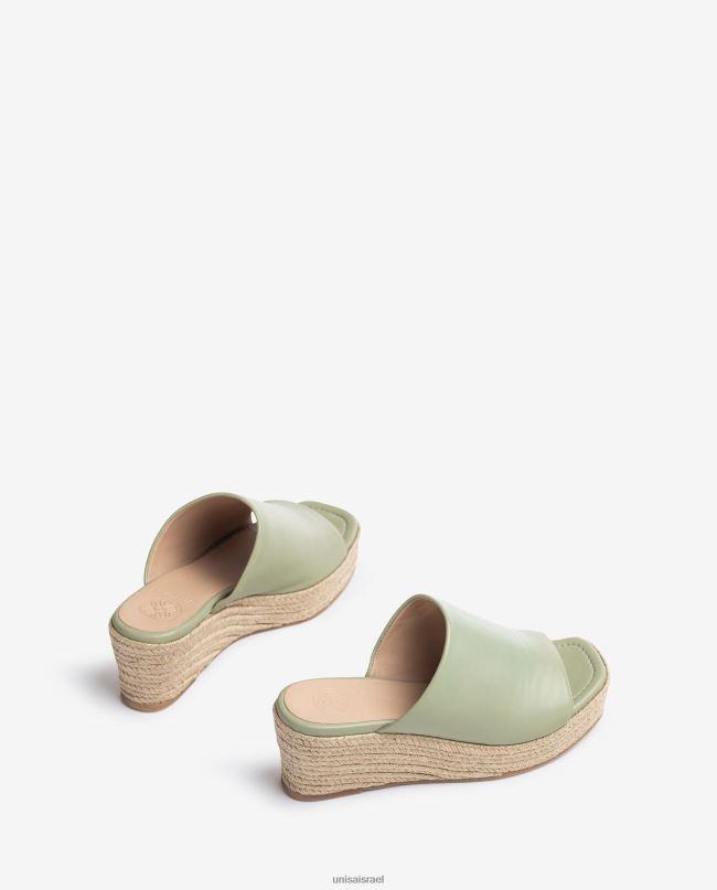 Unisa סנדלי טריז עם בוהן מרובעת ירוק נשים V2BP2383