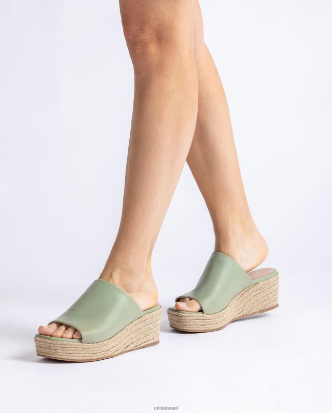 Unisa סנדלי טריז עם בוהן מרובעת ירוק נשים V2BP2383