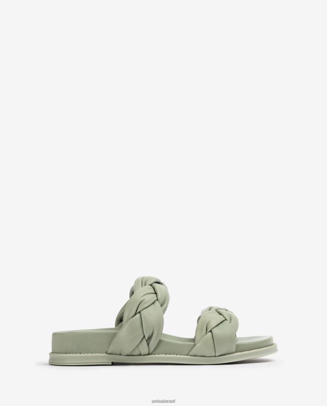 Unisa סנדל עם רצועות קלוע ירוק נשים V2BP2389