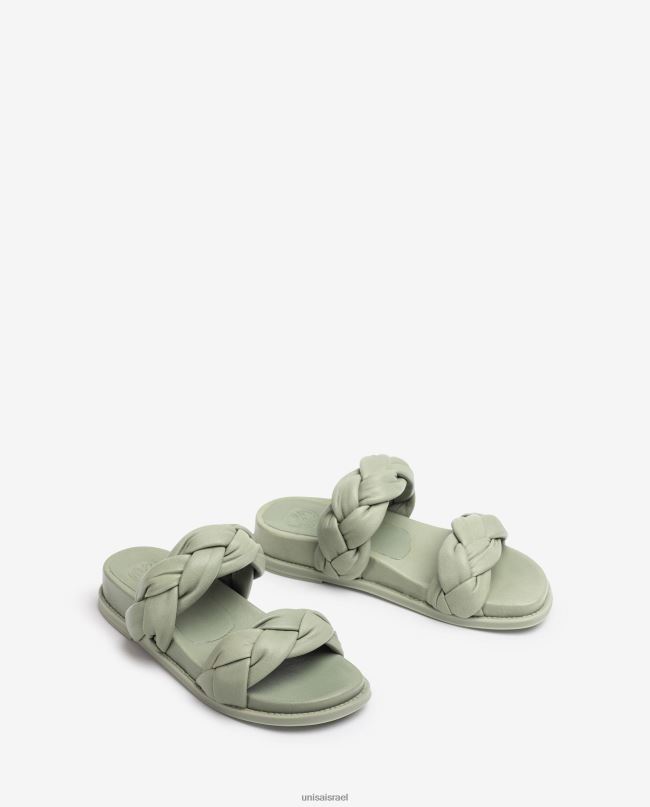 Unisa סנדל עם רצועות קלוע ירוק נשים V2BP2389