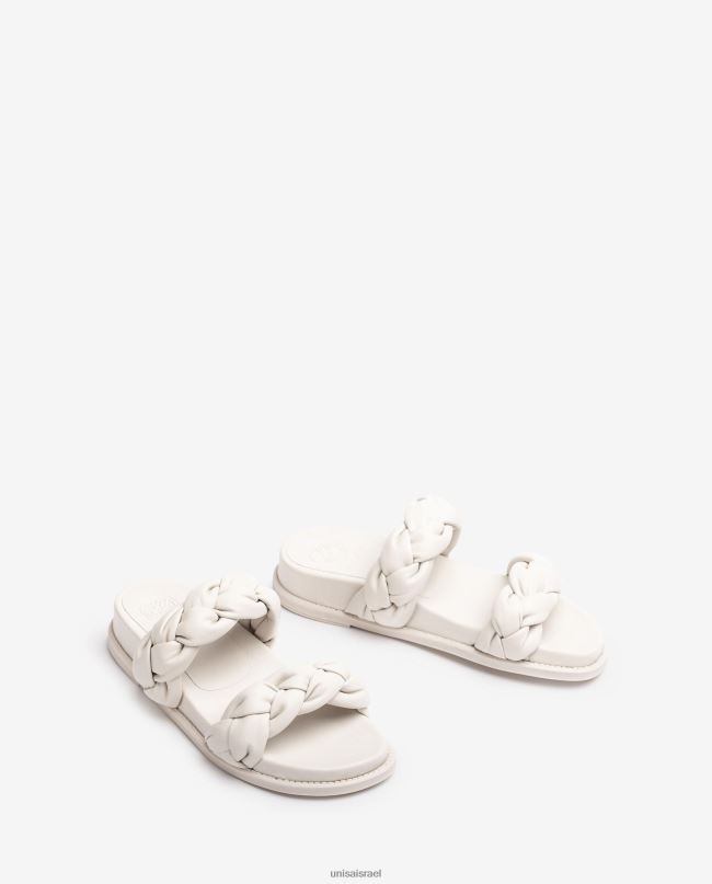Unisa סנדל עם רצועות קלוע לבן נשים V2BP2390