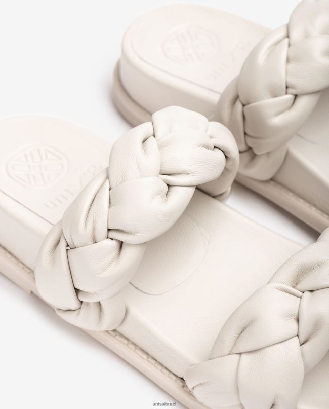 Unisa סנדל עם רצועות קלוע לבן נשים V2BP2390