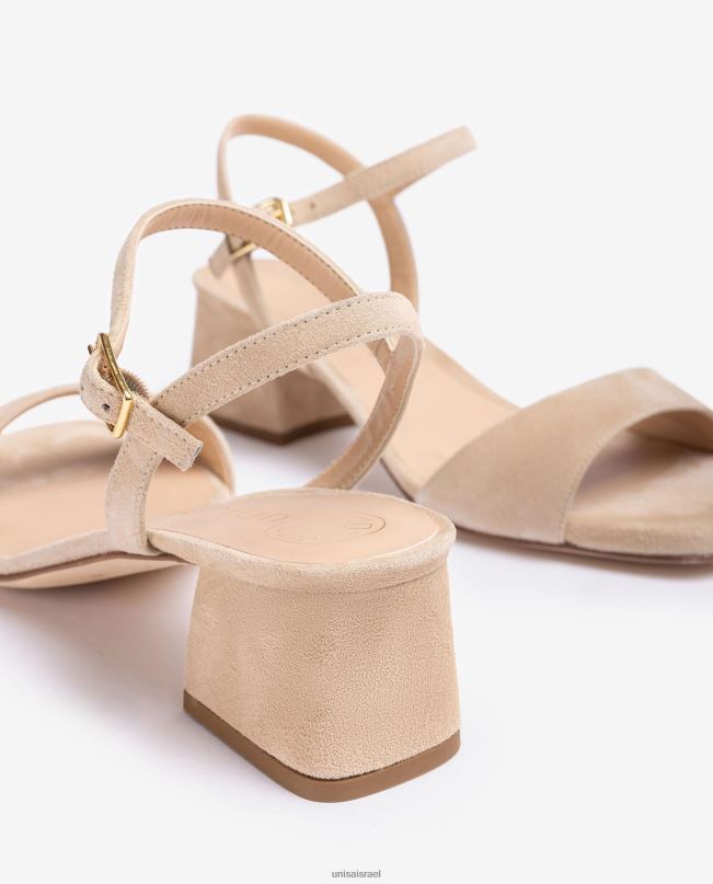 Unisa סנדל עם עקב רחב בז' נשים V2BP239
