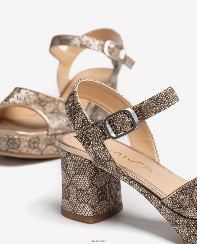 Unisa סנדלי בד באפקט מתכת אופנה נשים V2BP2401