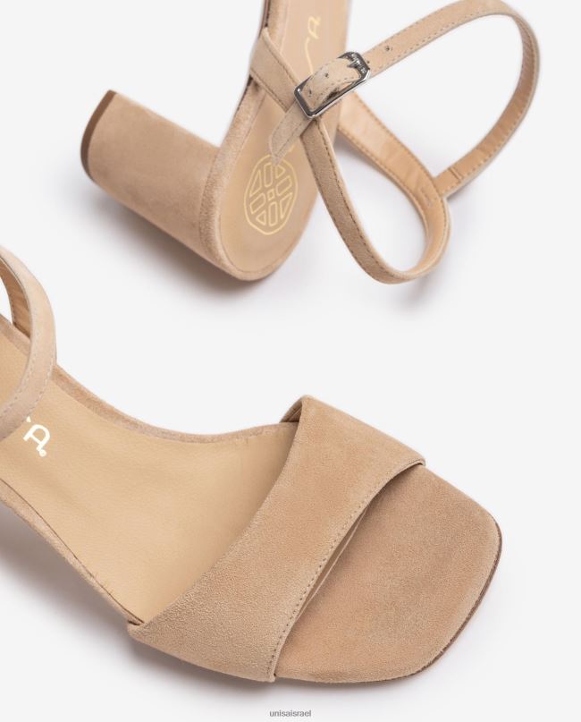 Unisa סנדל סוליה מרובעת בז' נשים V2BP2417