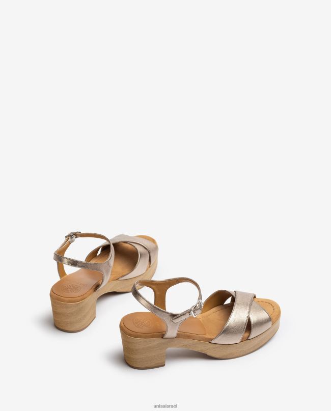 Unisa סנדל עור עקב בגובה בינוני בְּרוֹנזָה נשים V2BP2418