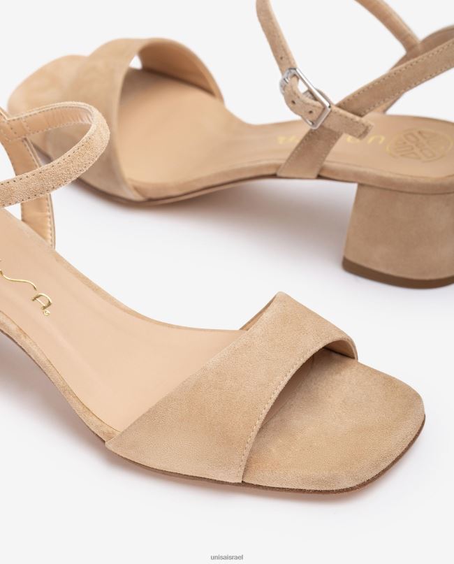 Unisa סנדל עקב רחב בז' נשים V2BP2423