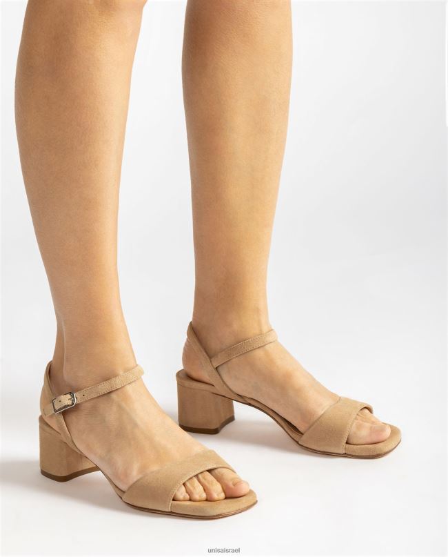 Unisa סנדל עקב רחב בז' נשים V2BP2423