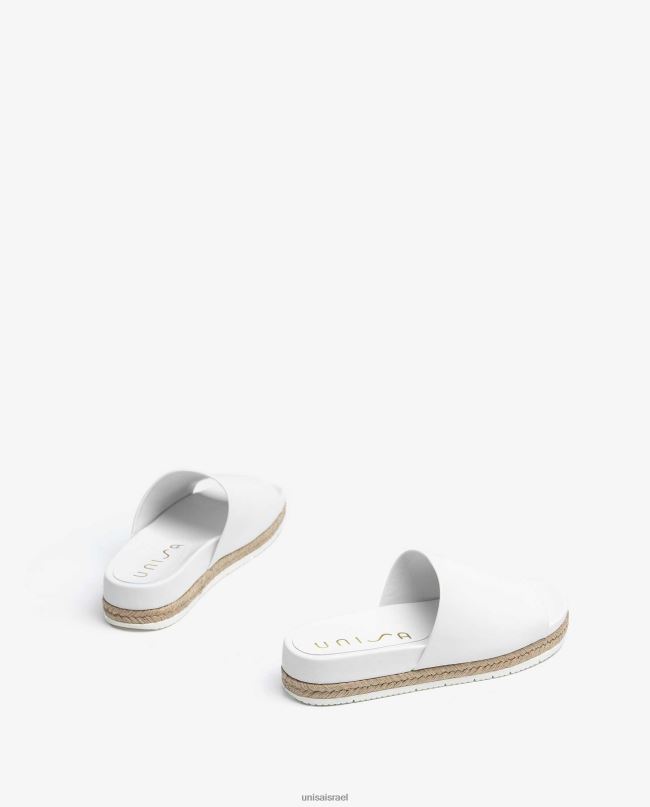 Unisa סנדלי עור ויוטה לבן נשים V2BP2425