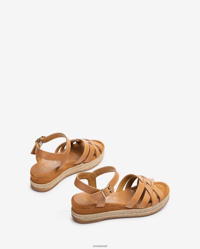 Unisa סנדלי עור עם אבזם מתכתי חום נשים V2BP2427