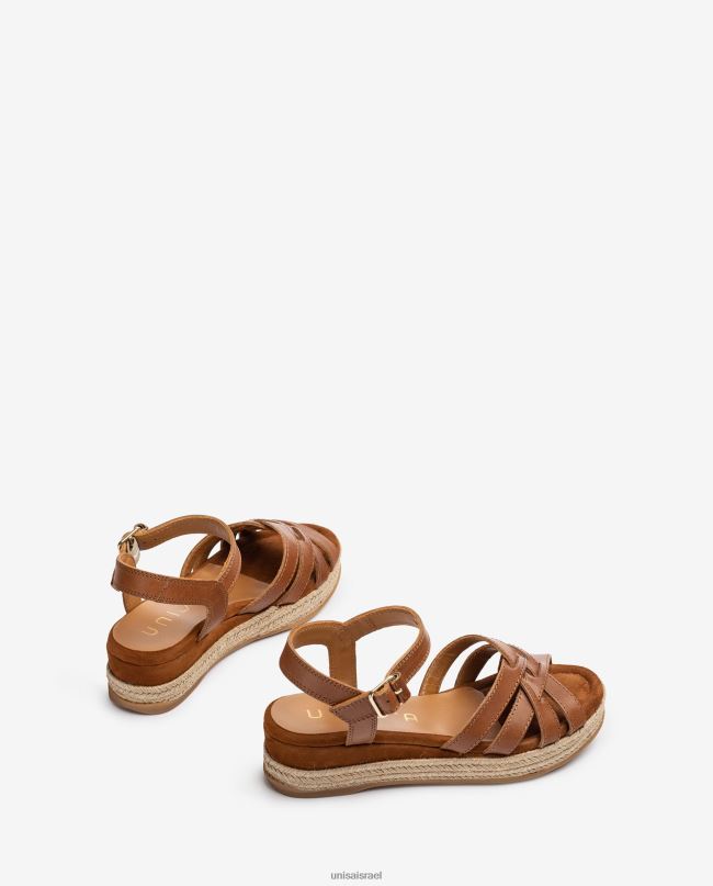 Unisa סנדלי עור עם אבזם מתכתי חום נשים V2BP2429