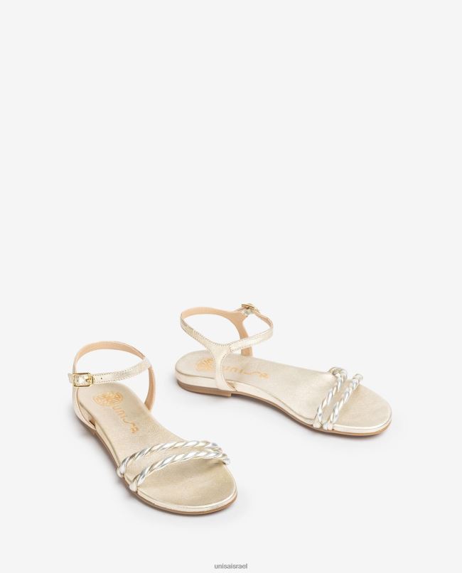 Unisa סנדל עם רצועות ספירלה זהב נשים V2BP242