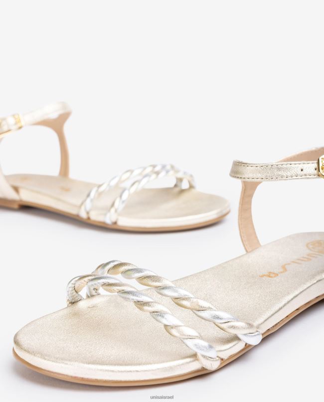 Unisa סנדל עם רצועות ספירלה זהב נשים V2BP242