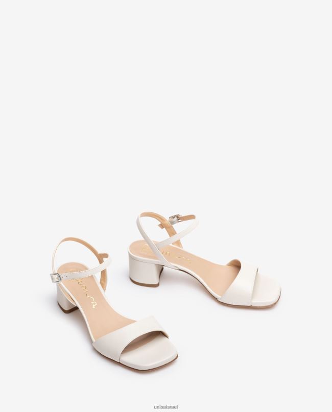 Unisa סנדל עקב רחב לבן נשים V2BP2434