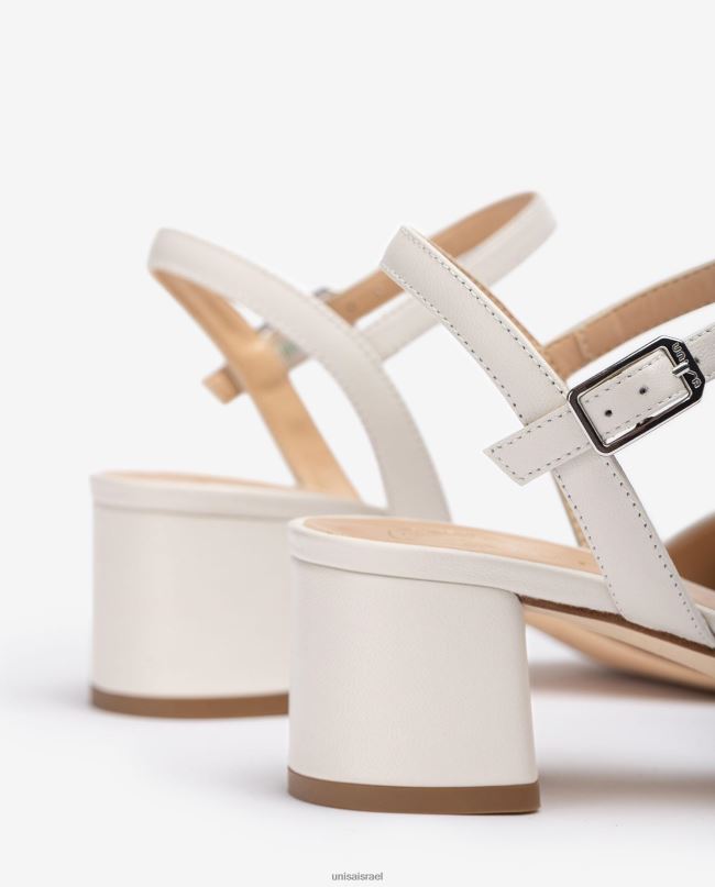 Unisa סנדל עקב רחב לבן נשים V2BP2434