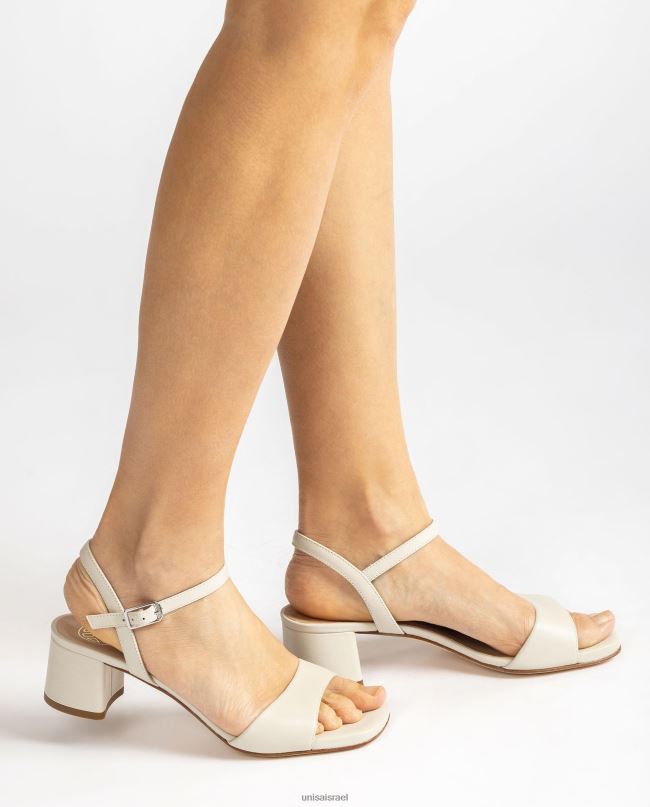 Unisa סנדל עקב רחב לבן נשים V2BP2434