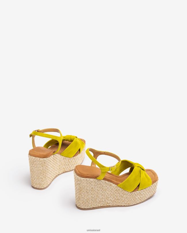 Unisa סנדל טריז גבוה עם עיטור קשר ירוק נשים V2BP2459