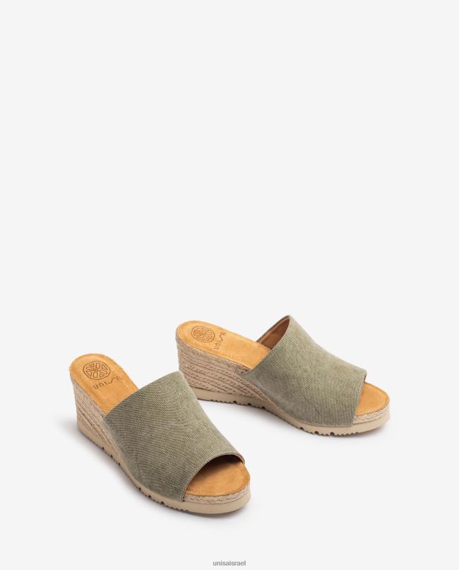 Unisa פרד עם עקב טריז יוטה ירוק נשים V2BP2468