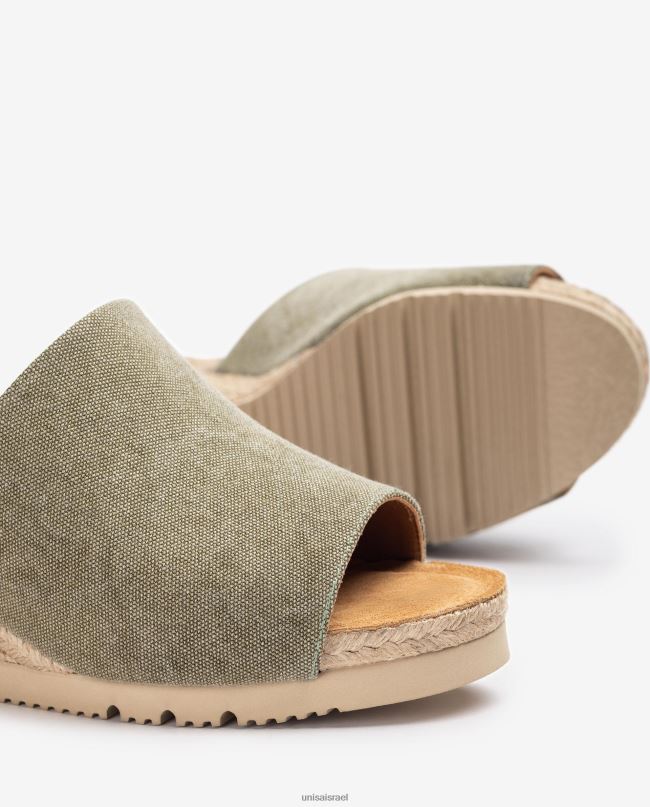 Unisa פרד עם עקב טריז יוטה ירוק נשים V2BP2468