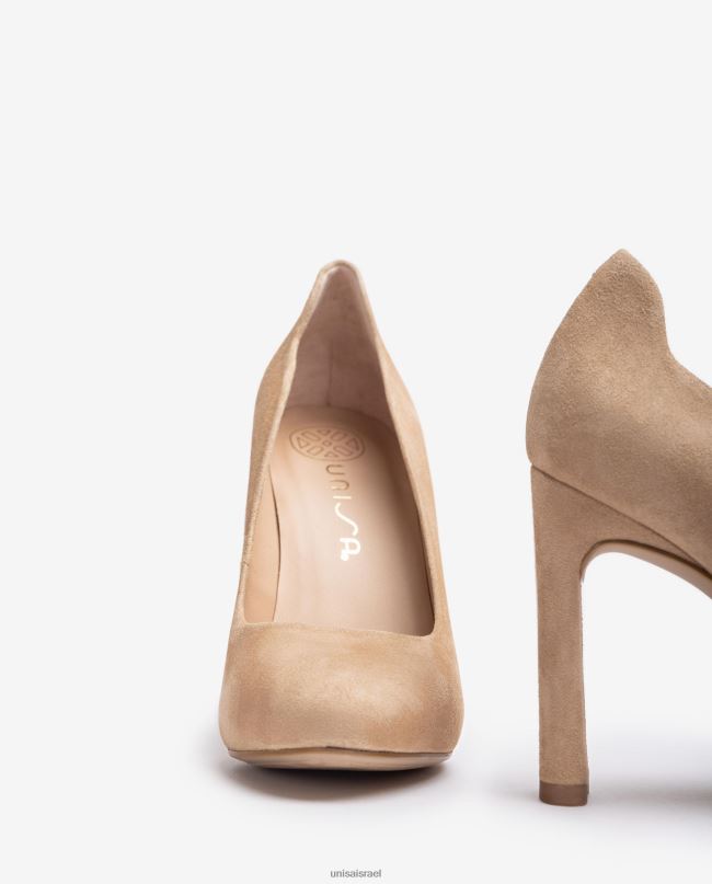 Unisa נעל עקב עם פלטפורמה פנימית בז' נשים V2BP2549