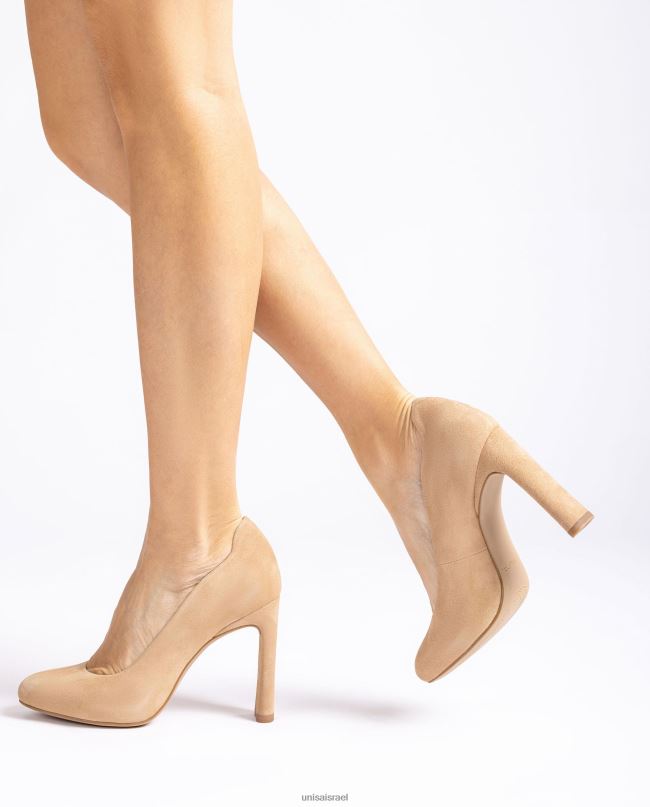 Unisa נעל עקב עם פלטפורמה פנימית בז' נשים V2BP2549