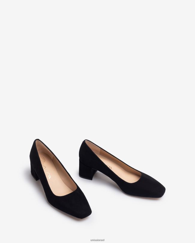 Unisa משאבה עם עקב רחב שָׁחוֹר נשים V2BP2554