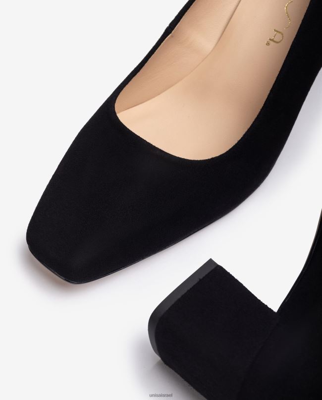 Unisa משאבה עם עקב רחב שָׁחוֹר נשים V2BP2554