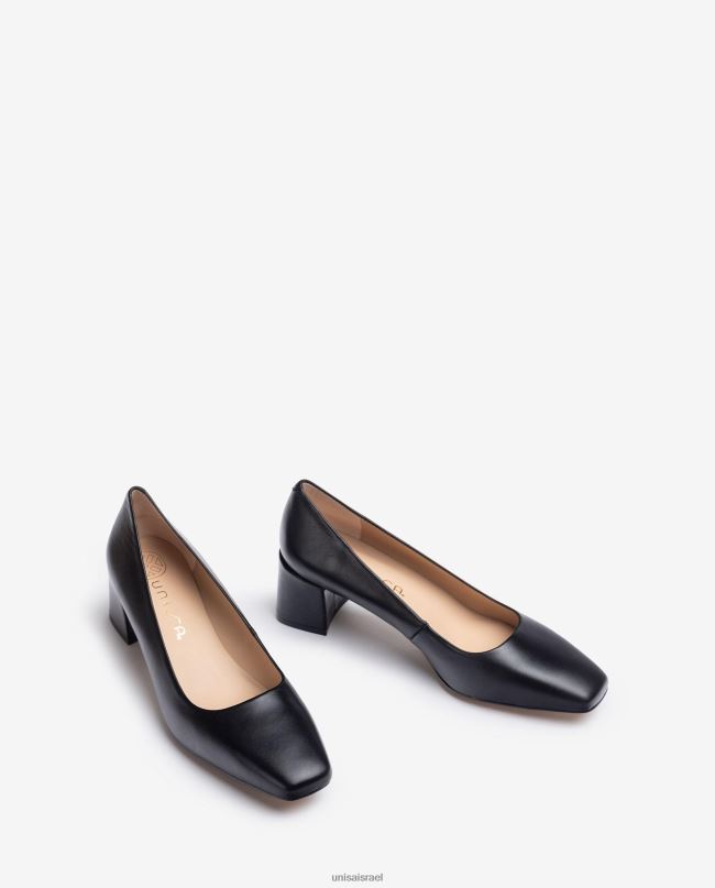 Unisa משאבה עם עקב רחב שָׁחוֹר נשים V2BP2556