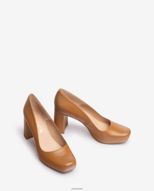 Unisa משאבת אצבע מרובעת עם פלטפורמה חום נשים V2BP2563