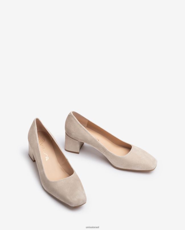 Unisa משאבה עם עקב רחב בז' נשים V2BP2568