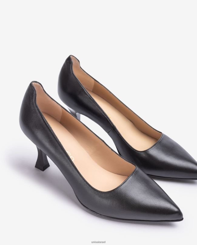 Unisa משאבה עם עקב צבוע שָׁחוֹר נשים V2BP2573