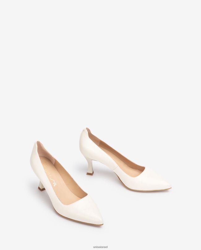 Unisa משאבה עם עקב צבוע לבן נשים V2BP2574